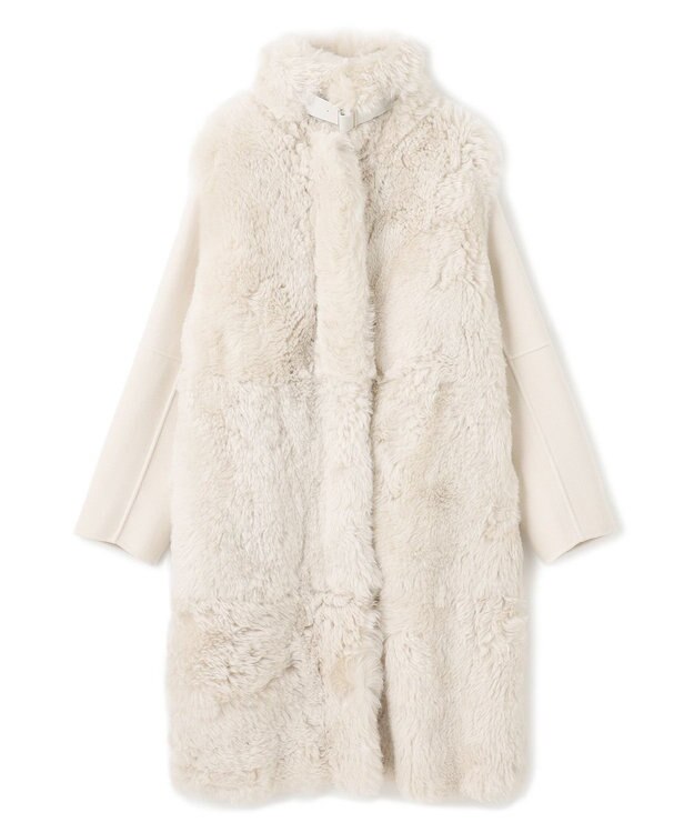 BEIGE， DANDEL / ミドル丈ムートンコート Ecru