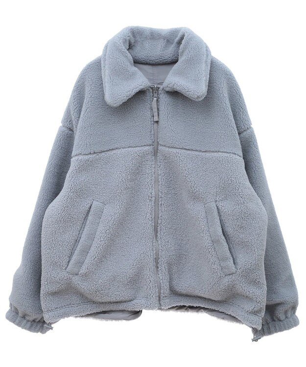 Green Parks リバーシブルコンビボアブルゾン Sax