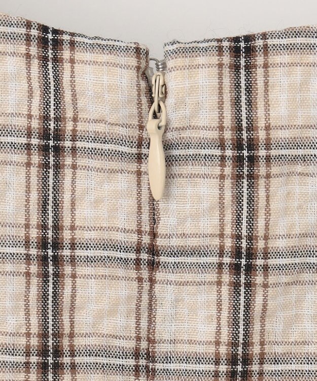 Feroux 【洗える】サッカーチェック ワンピース ベージュ系1