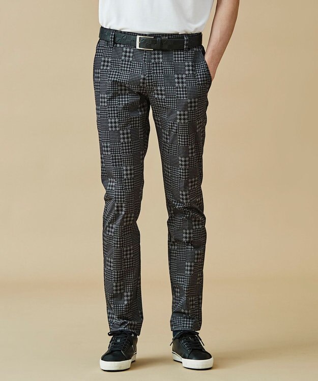 23区GOLF 【MEN】ＴＥＸＢＲＩＤ チェック柄  べーシックシルエットパンツ ブラック系3