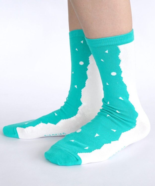 nitorito 【UNISEX】米沢オリジナル柄 mountain&moon 靴下 white