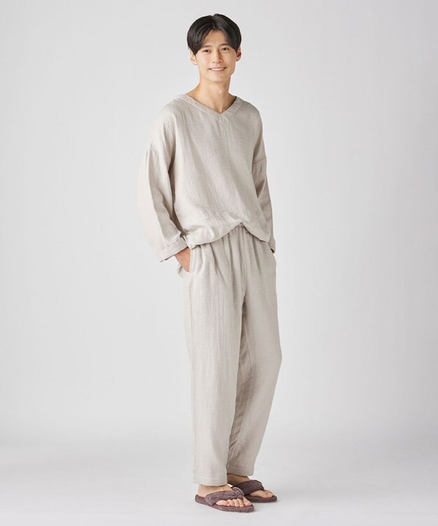 UCHINO マシュマロガーゼシンプルパジャマ ユニセックス ベージュ