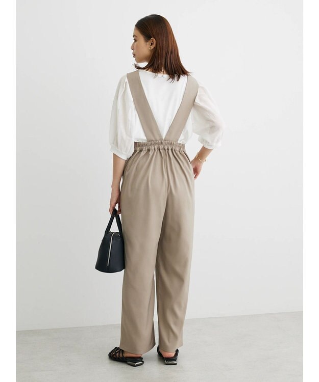 Green Parks ２ｗａｙデザインボタンサス付きパンツ Gray Beige