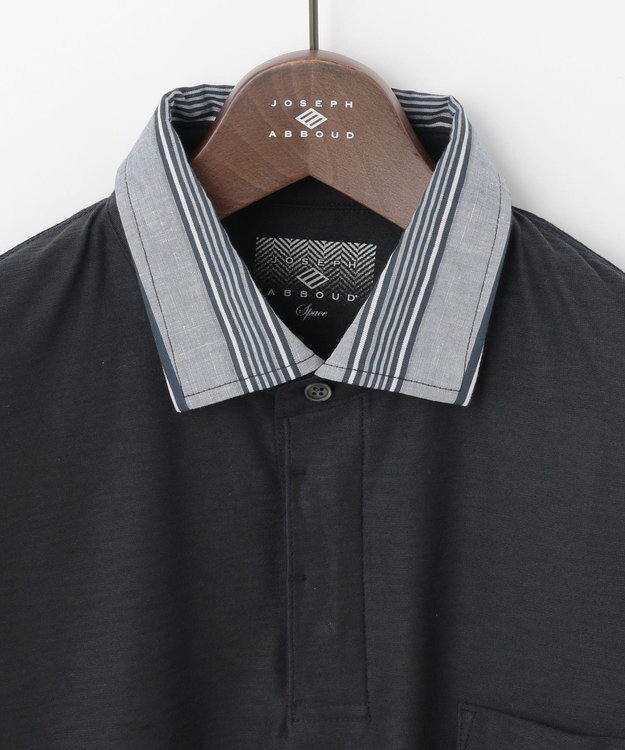 JOSEPH ABBOUD MOUNTAIN 【SPACE／UNISEX】オーガニックコットンスラブプレーティング天竺 ポロシャツ ネイビー系