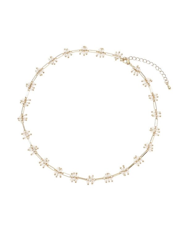 earth music&ecology クリアビーズポイントネックレス Gold