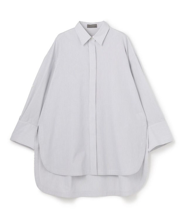 uncrave コットンクロスストライプ BIGシャツ ネイビーストライプ