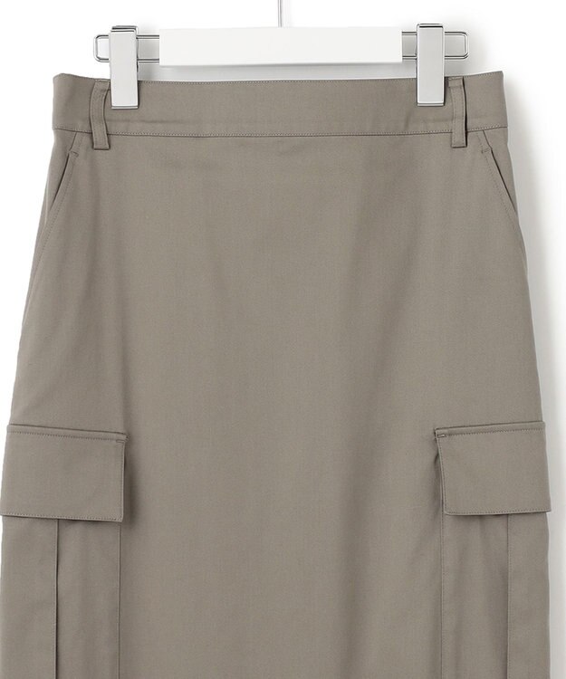 23区 【洗える】テンセルナイロンストレッチ カーゴ スカート オリーブ系