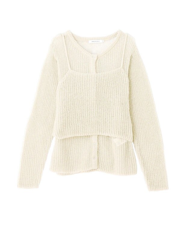 AMERICAN HOLIC 甘編みキャミカーディガンセット Ivory