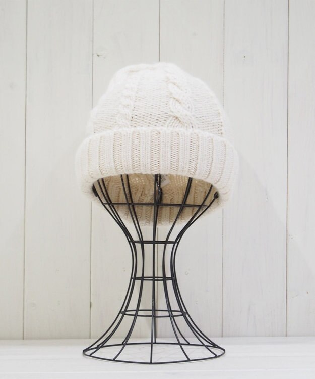 石田製帽 ベビーアルパカ　アラン編みワッチ オフ