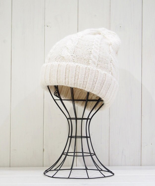 石田製帽 ベビーアルパカ　アラン編みワッチ オフ