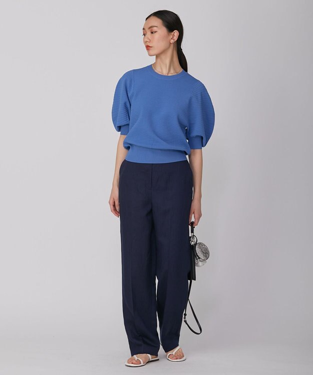 ICB 【洗える】レーヨンポリエステルタックニット スマルトブルー系