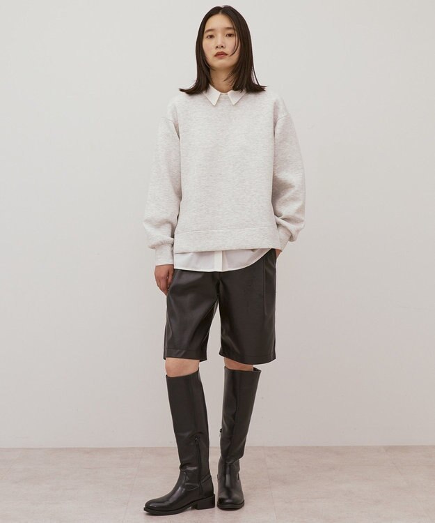 AMERICAN HOLIC サイドスリットダンボールプルオーバー Gray Mixture