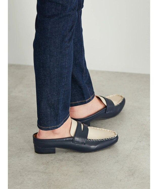 AMERICAN HOLIC ローファータイプコンビミュール Navy