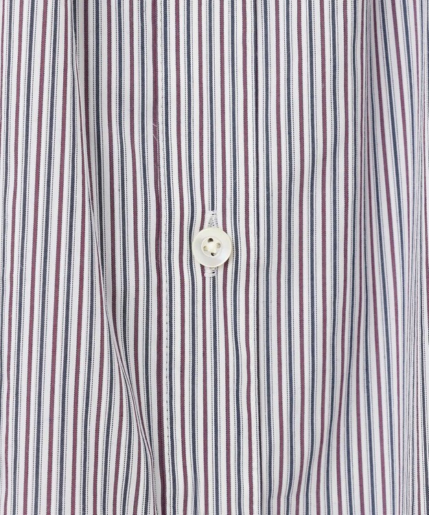 J.PRESS LADIES L 【洗える】BEZ C/Ny ドビーストライプ バンドカラー ブラウス ネイビー系1