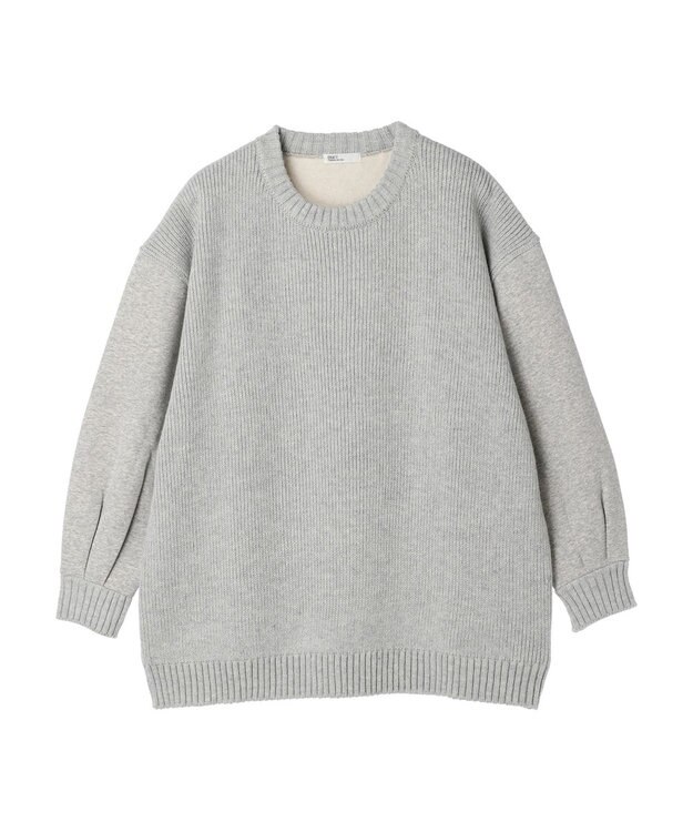 CRAFT STANDARD BOUTIQUE 片畔ニットドッキングチュニック Gray Mixture
