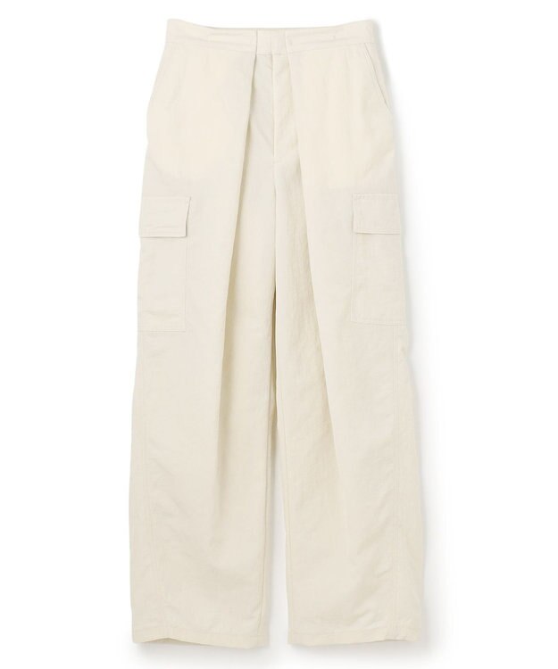 BEIGE， 【洗える】ACANTHUS / カーヴィーシルエットカーゴパンツ Ecru