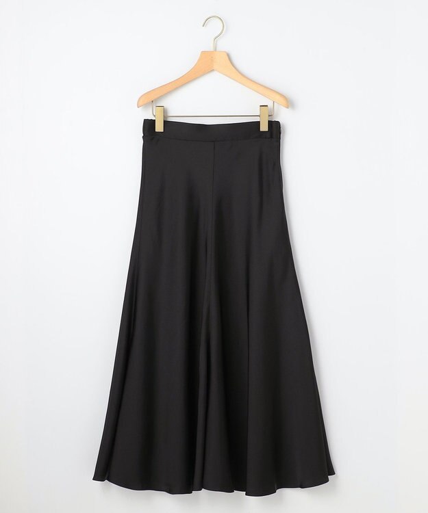 組曲 【WEB限定】サテンナロー スカート ブラック系