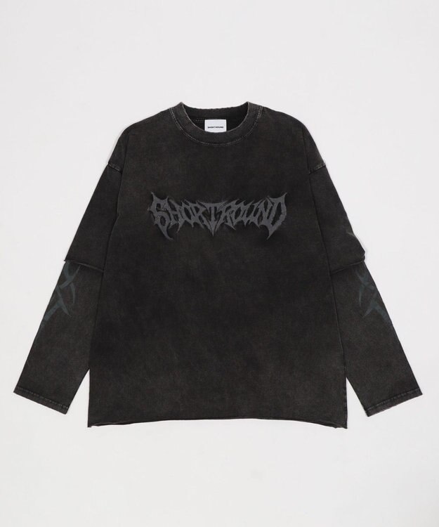 WEGO 【ユニセックス着用ITEM】ブリーチレイヤードグラフィックT（LS） ブラックその他