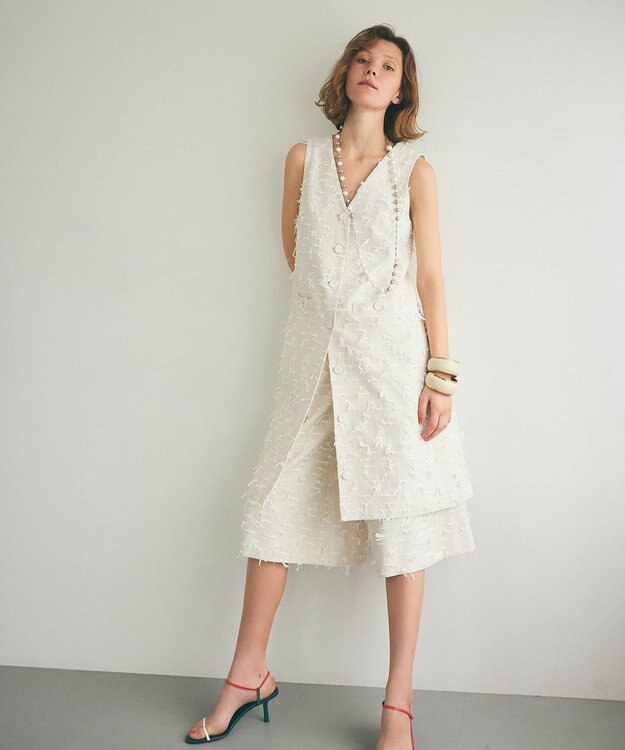 GRACE CONTINENTAL リボンヤーンジレドレス キナリ