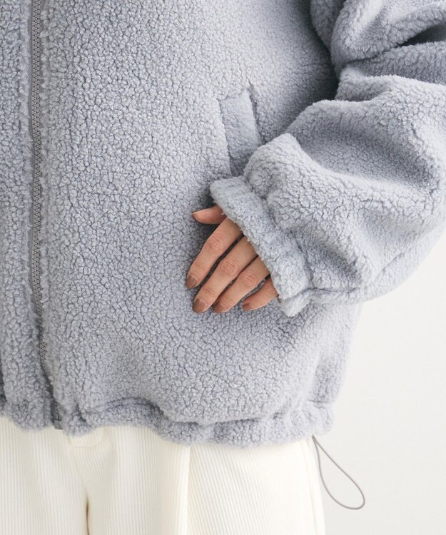 Green Parks リバーシブルコンビボアブルゾン Sax