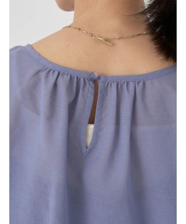 earth music&ecology シャーリングシアーブラウス Blue