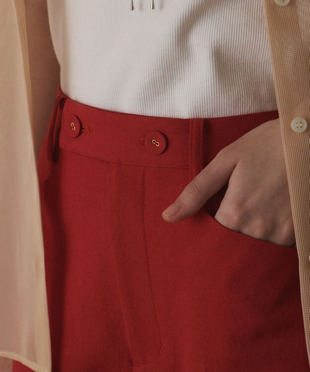 GRACE CONTINENTAL ストレッチフレアパンツ レッド