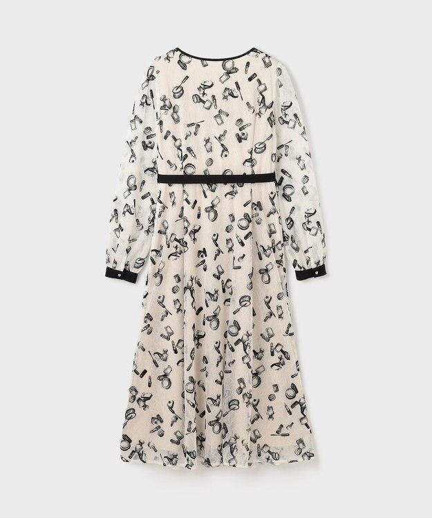 GRACE CONTINENTAL コスメフロッキープリントワンピース キナリ