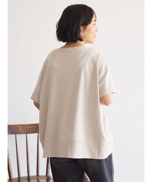 AMERICAN HOLIC 接触冷感裾切り替えカットプルオーバー Gray Beige