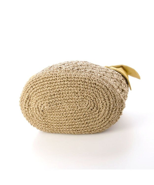 UNBILLION カシュカシュ cachecache / 下がりリボン柄編みトート マスタード