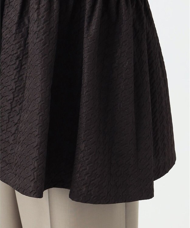 23区 L 【R(アール)】ハウンドトゥースジャカード ペプラムブラウス ブラウン系