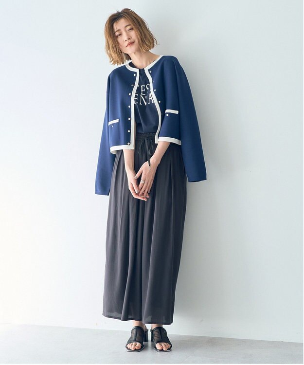 YECCA VECCA シルキータックワイドパンツ Charcoal Gray