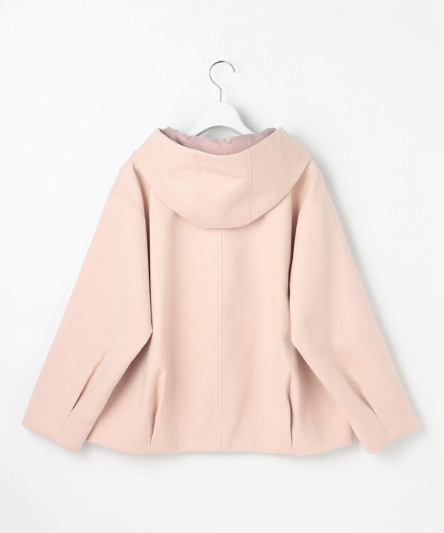 Feroux フード付きコクーンショート コート ピンク系