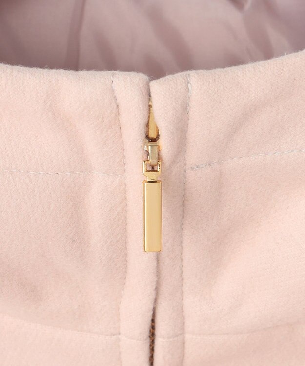 Feroux フード付きコクーンショート コート ピンク系