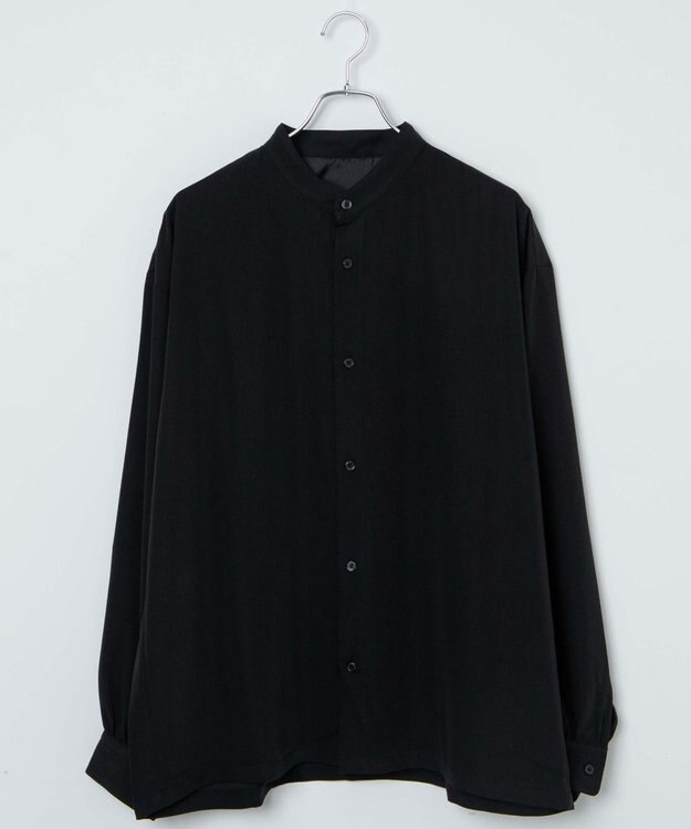WEGO トロミBIGバンドカラーシャツ ブラック