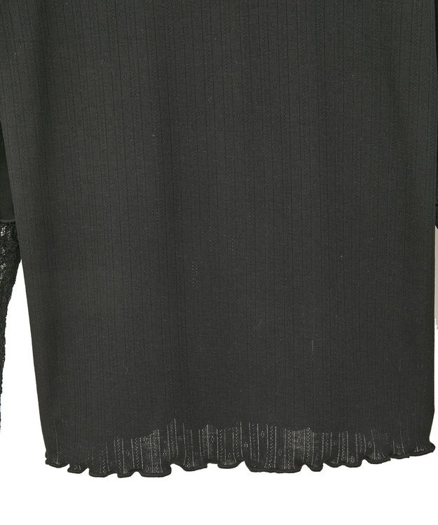 earth music&ecology レース×アイレットプルオ－バー Black