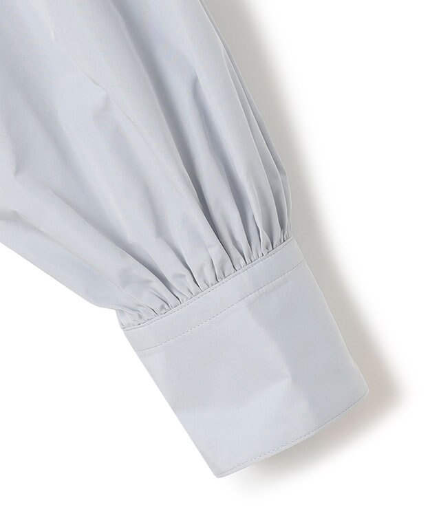 23区 【洗える】ライトメモリータフタ ボリュームボウタイ ブラウス スカイブルー系