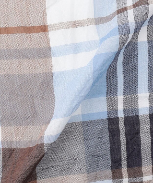 JOSEPH ABBOUD 【bugatti×V.FRAAS】ビッグチェック コットン ストール サックスブルー系4