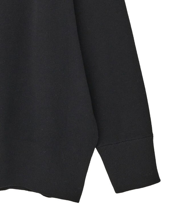 AMERICAN HOLIC コットンブレンドスウェットライクロゴニットトップス Black