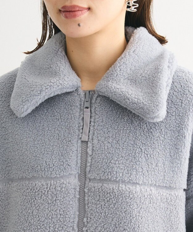 Green Parks リバーシブルコンビボアブルゾン Sax