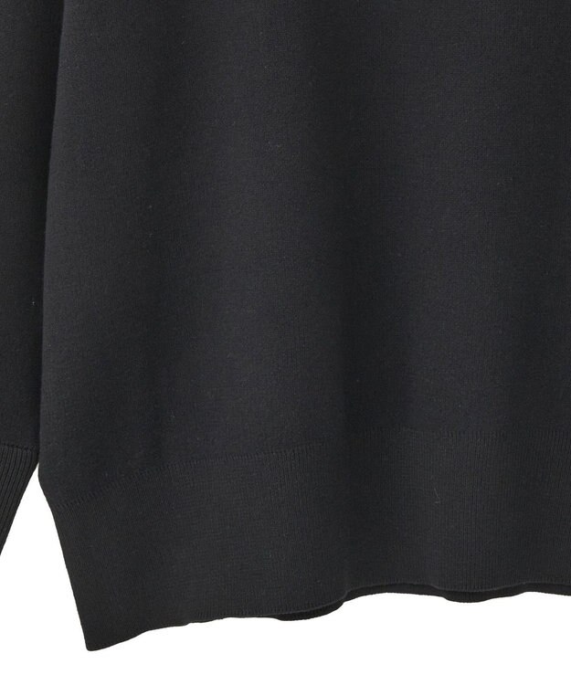 AMERICAN HOLIC コットンブレンドスウェットライクロゴニットトップス Black