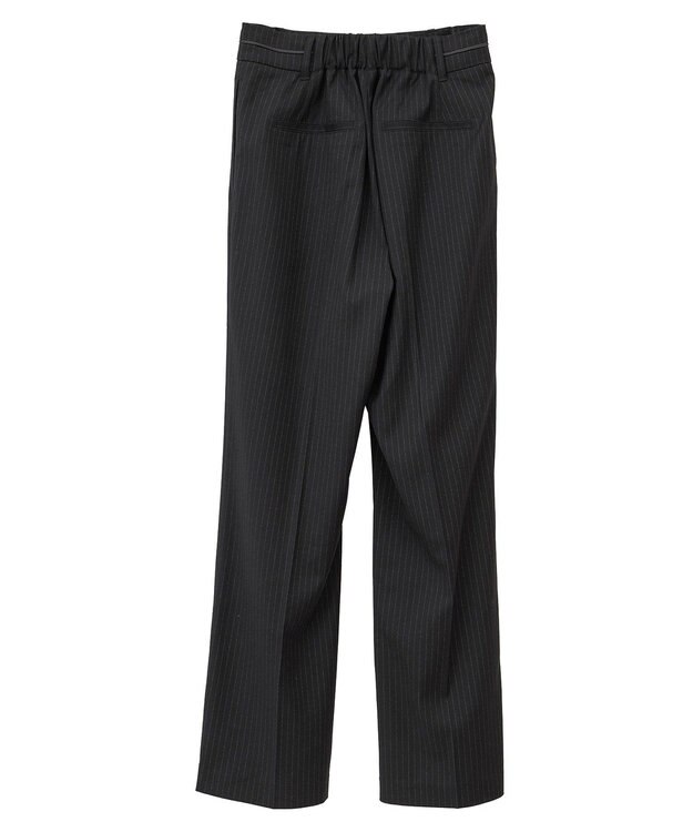 YECCA VECCA ウエストデザインワイドストレートパンツ Stripe