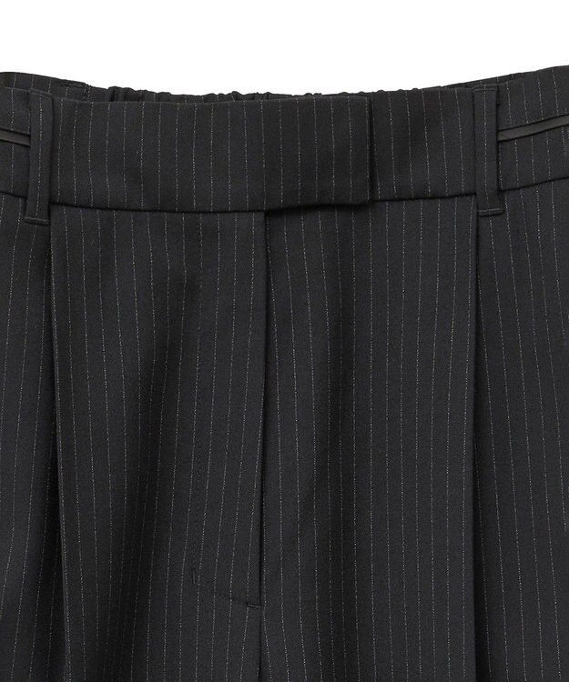 YECCA VECCA ウエストデザインワイドストレートパンツ Stripe