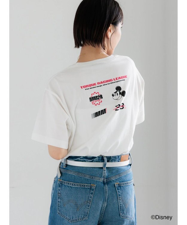 Te chichi 【Disney】MICKEY/ロゴプリントTシャツ オフホワイト