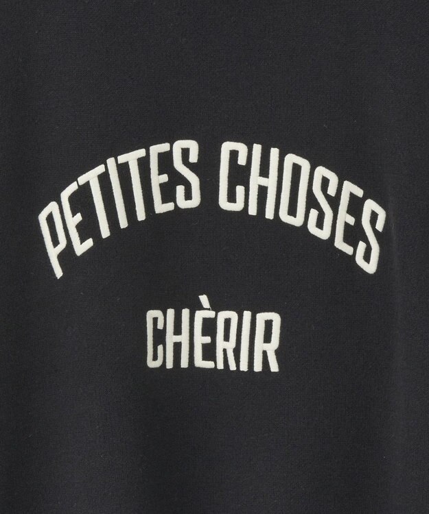 AMERICAN HOLIC コットンブレンドスウェットライクロゴニットトップス Black