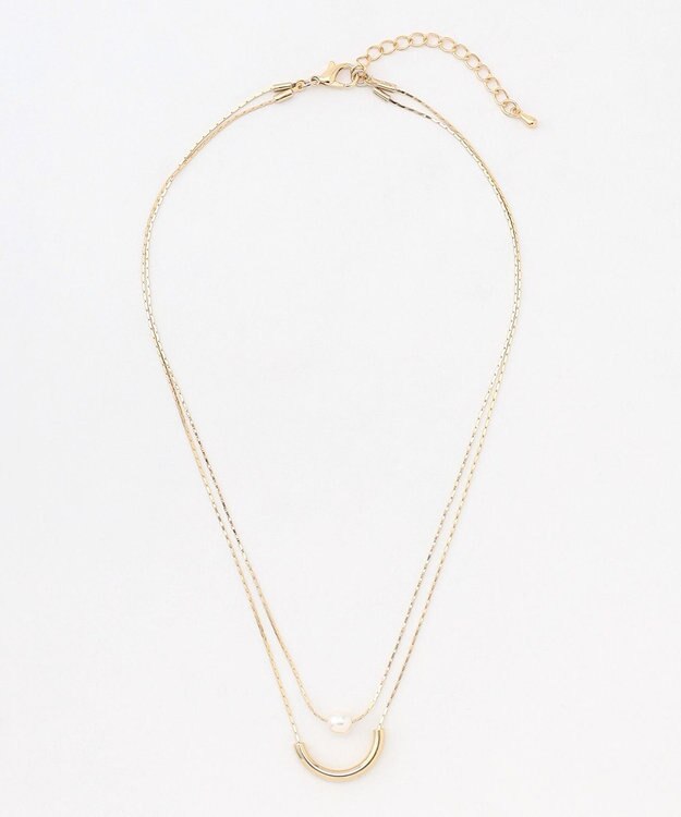 ANY レイヤード風２連ネックレス ライトゴールド