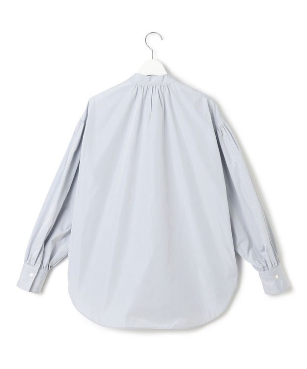 23区 【洗える】ライトメモリータフタ ボリュームボウタイ ブラウス スカイブルー系