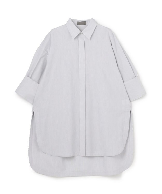 uncrave コットンクロスストライプ BIGシャツ ネイビーストライプ