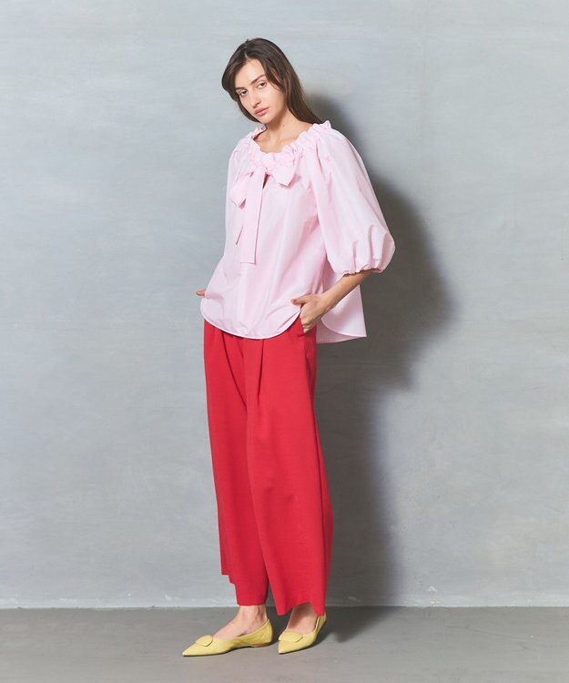 GRACE CONTINENTAL ボリュームスリーブトップ- ピンク