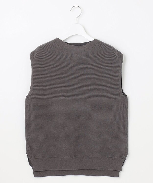 自由区 L 【WEB限定・洗える】コットンストレッチホールガーメントニット ベスト グレー系