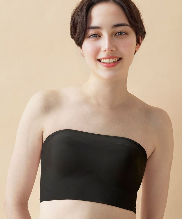 WACOAL ノンワイヤーブラ [GOCOCi][ワコール] ズレにくい 背中の段差を軽減 立体的なバストシルエット ゴコチ ストラップレス レディース CGG583 /ワコール ブラック